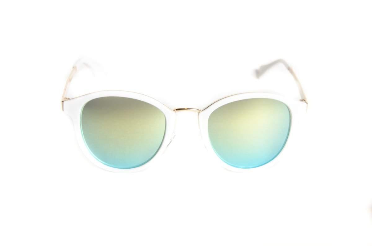 Flexible Unisex Round White Line Sunglasses - Ever Collection NYC