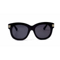 Women Big Round Frame Acetate Sunglasses Black Wildflower - Ever Collection NYC